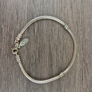 Pandora Moments 925 Sterling Silver Snake Charm Bracelet Size 7.25"